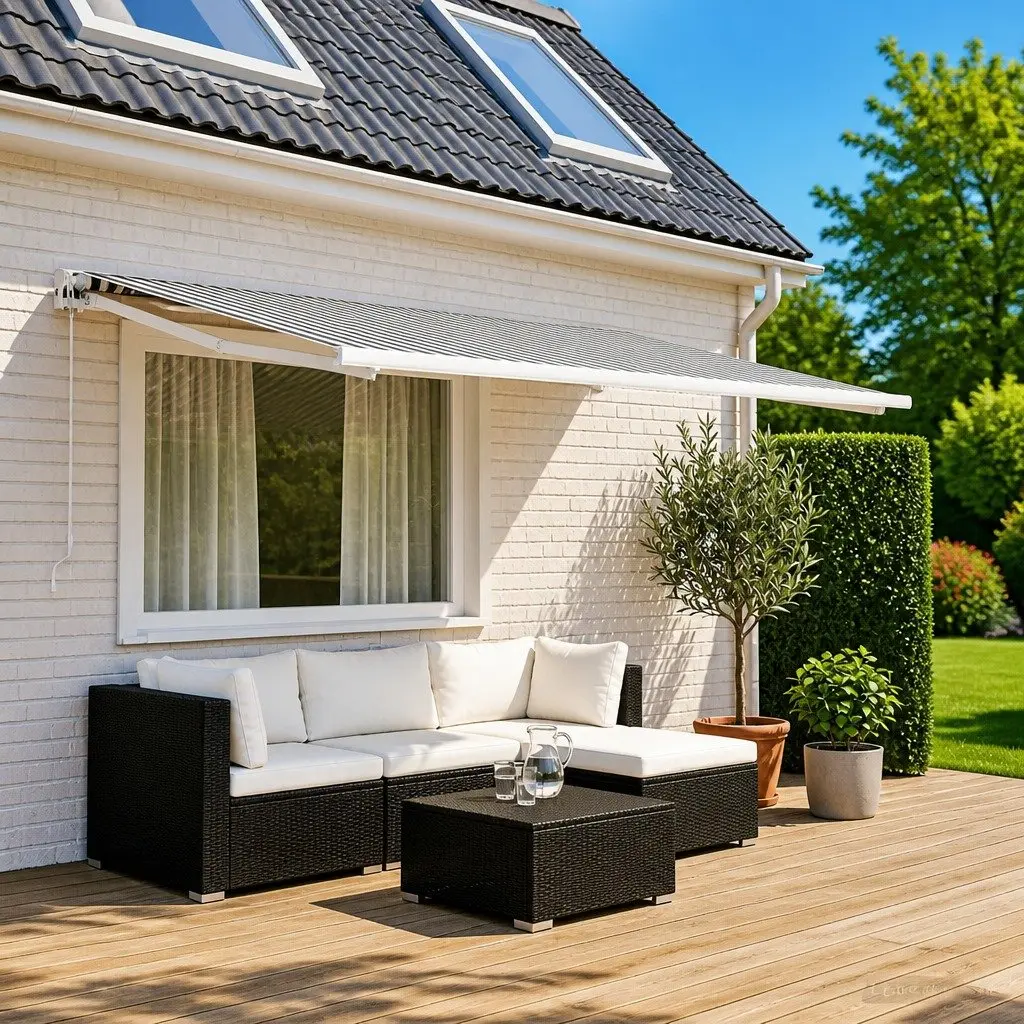 Outdoor Shade Replacement Fabric Weather Resistant UV Resistant 500 x 350 cm Anthracite White