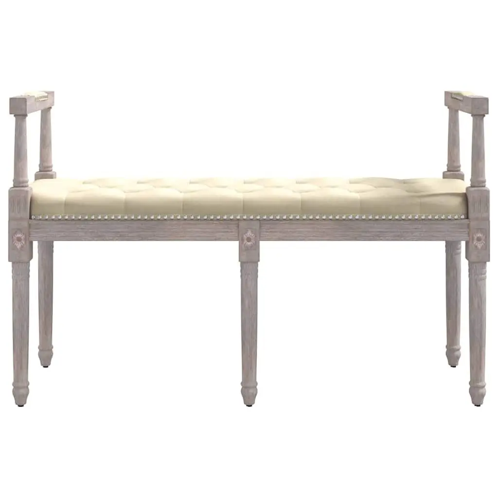 Linen Bench 110x40x70 cm Foyer Entryway Seating Wood Legs Upholstered Tufted