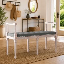 Discover a Friendly Grey Fabric Bench for Your Space