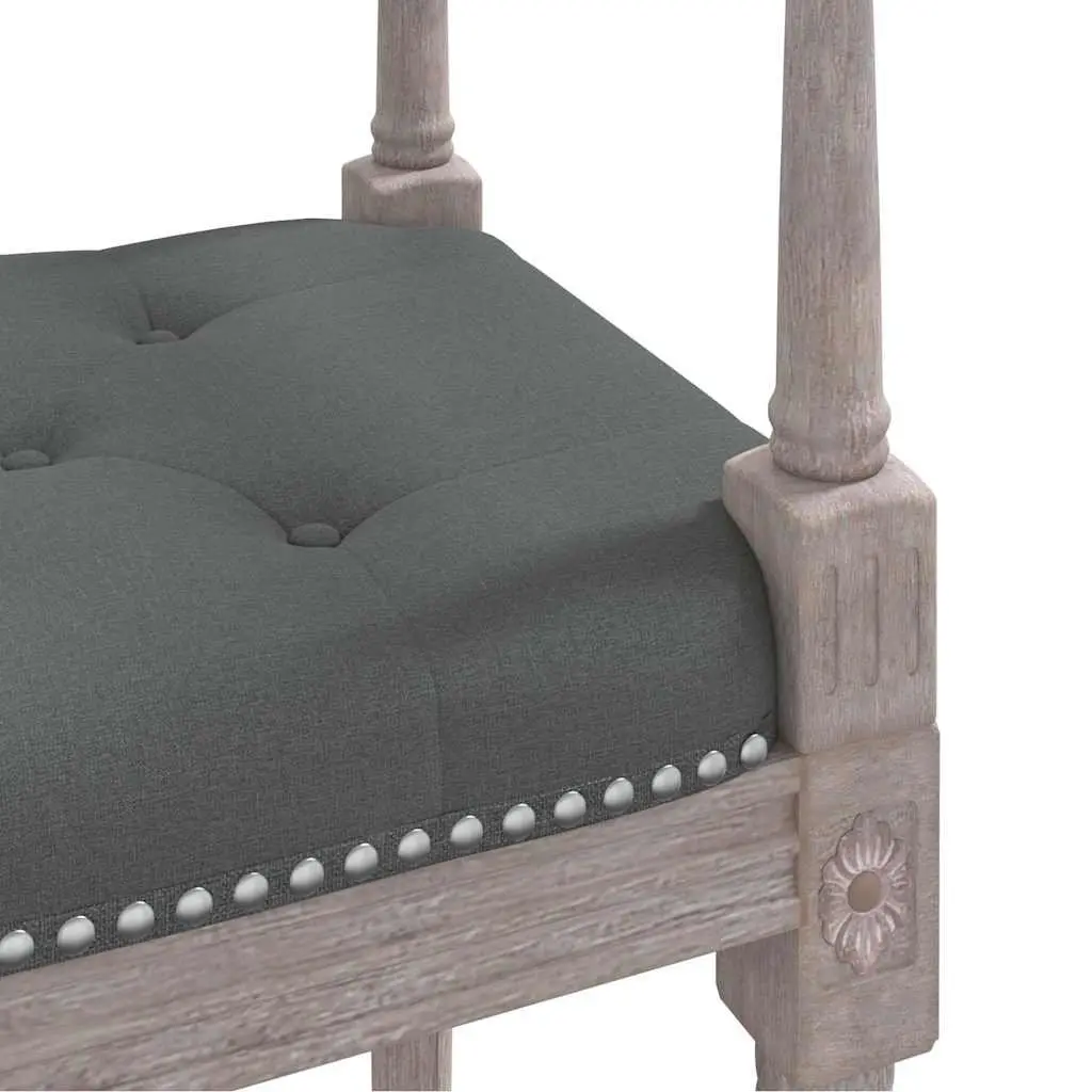 Bench Fabric Seat Grey Foyer Entryway Living Room Wooden Legs Padded Cushion