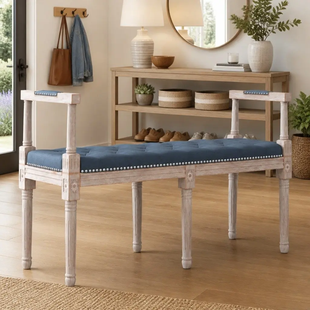 Bench Velvet Upholstery Dark Grey Tufted Seat Wooden Legs 110 x 40 x 70 cm