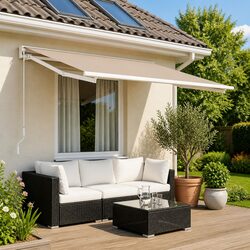 Awning Replacement Fabric Beige 400 x 300 cm Outdoor Shade Canopy Material
