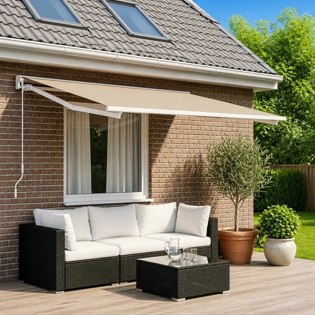 Awning Replacement Fabric UV-Resistant Beige 400 x 350 cm Outdoor Shade