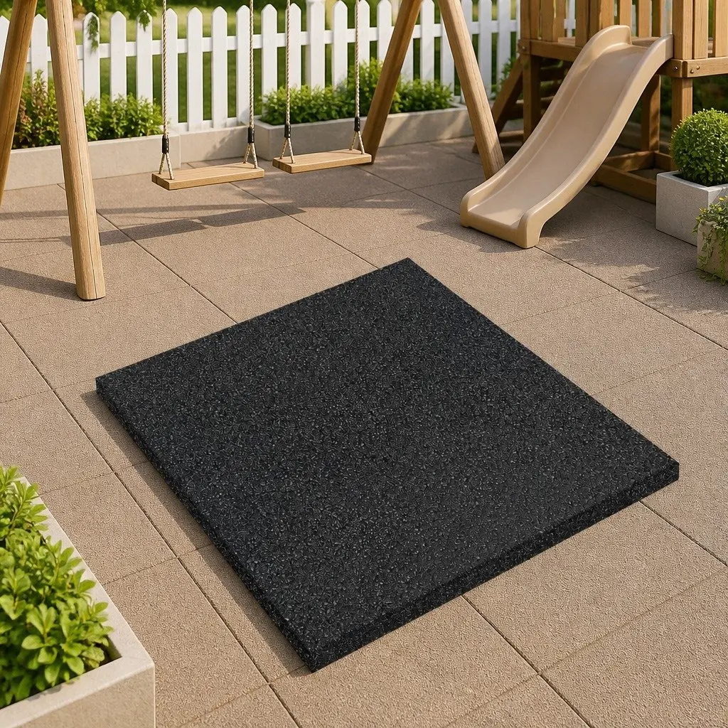 Fall Protection Tiles Flexible Outdoor Flooring Rubber 50 x 50 cm 3 cm Thick