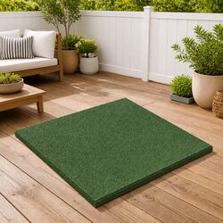Fall Protection Tiles 24 pcs Green 50 x 50 cm Rubber Outdoor Garden Flooring