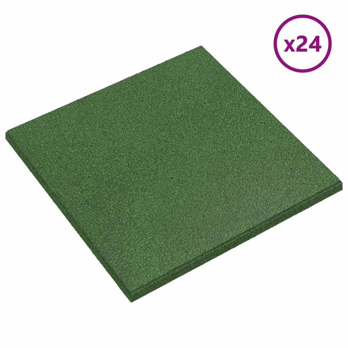Fall Protection Tiles Green 50 x 50 cm 3 cm Thick High-Density Rubber Outdoor Garden Flooring
