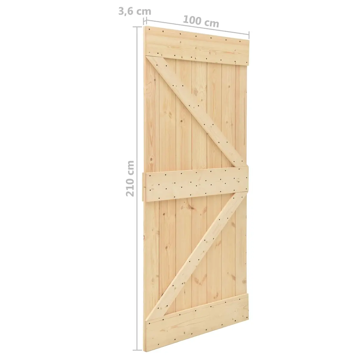 Sliding Door Solid Pine Wood Natural Modern Interior Room Divider 100 x 210 cm
