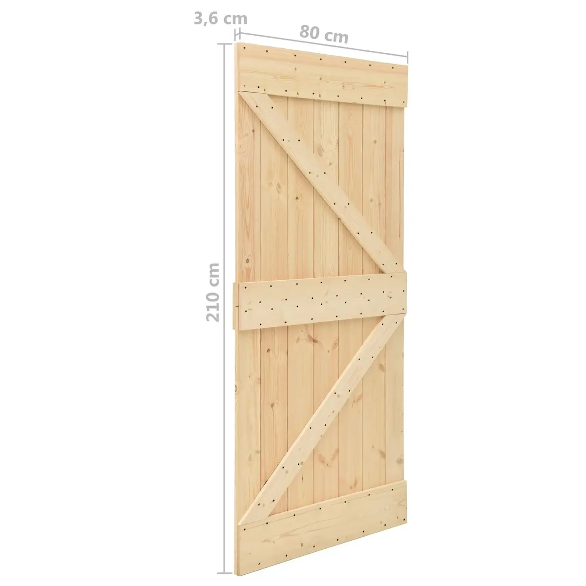 Sliding Door Solid Pine Wood Modern Space-Saving 80 x 210 cm