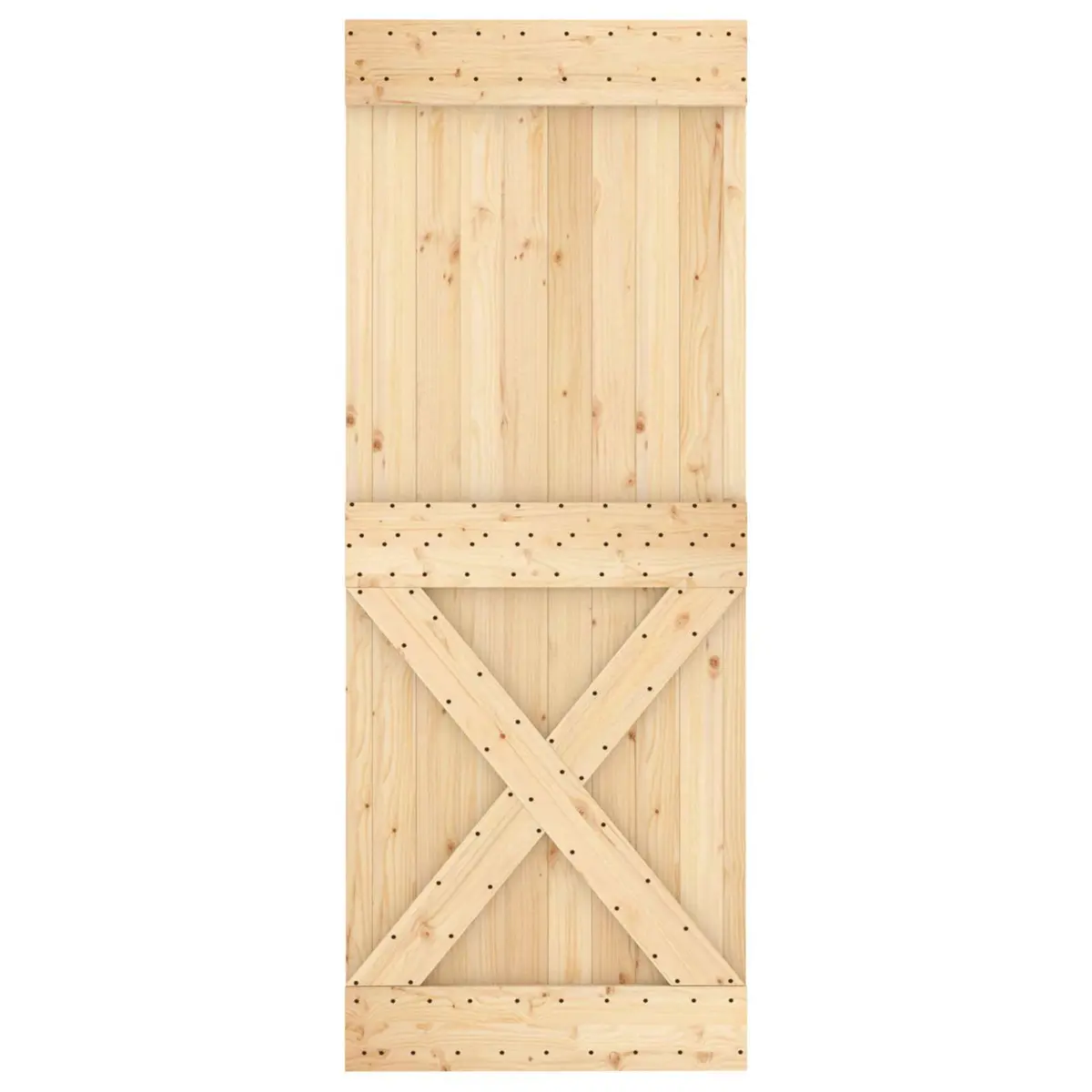 Natural Pine Wood Sliding Door 80x210cm Compact Modern Space Divider