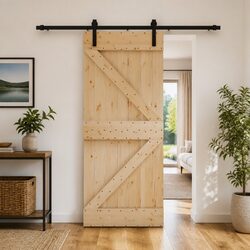Sliding Door Solid Pine Wood 85 x 210 cm Modern Space-Saving Room Divider