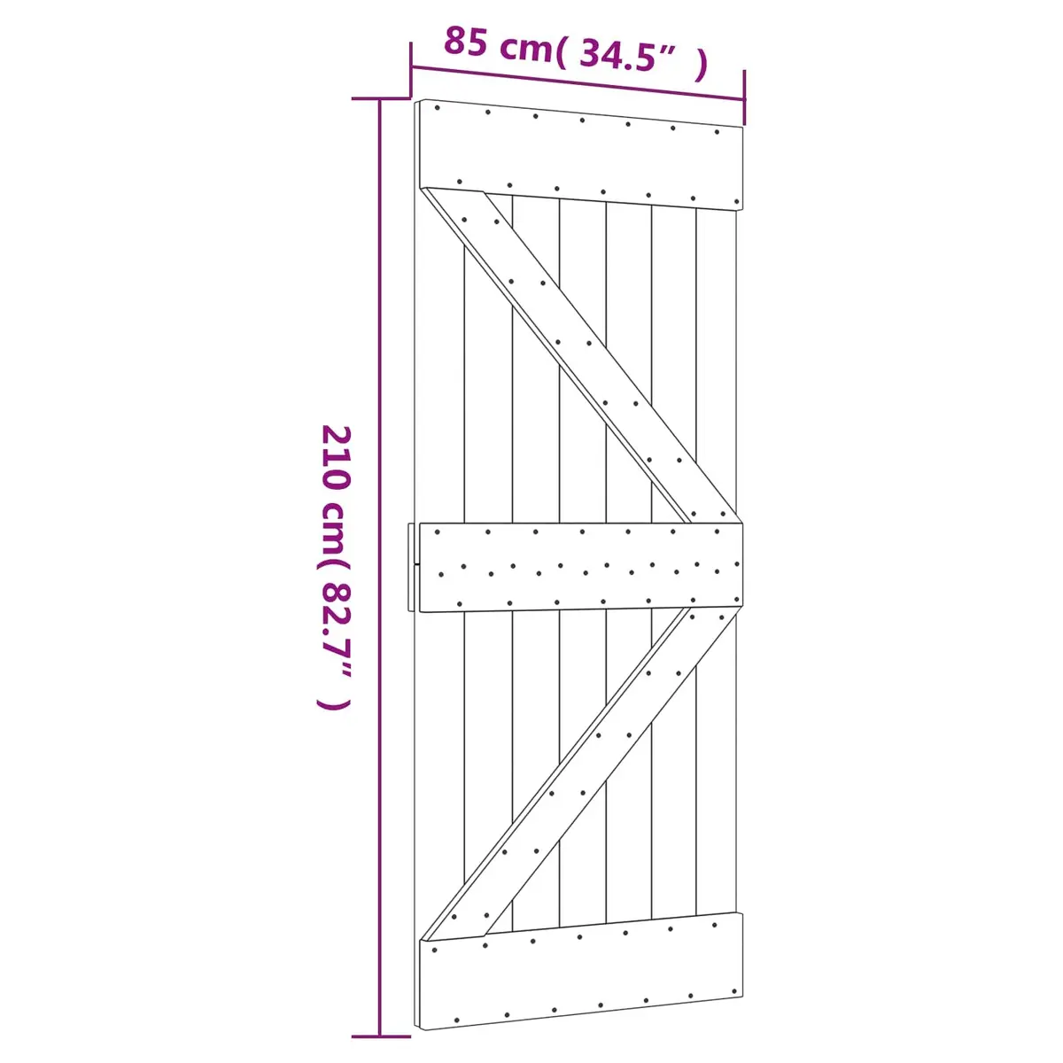 Sliding Door Solid Pine Wood 85 x 210 cm Modern Space-Saving Room Divider
