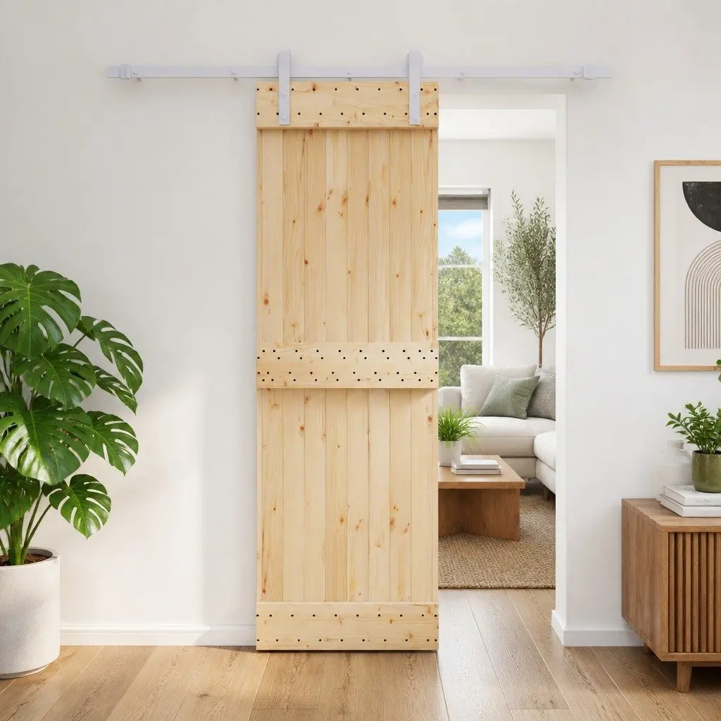 Sliding Door in Solid Pine Wood 70 x 210 cm