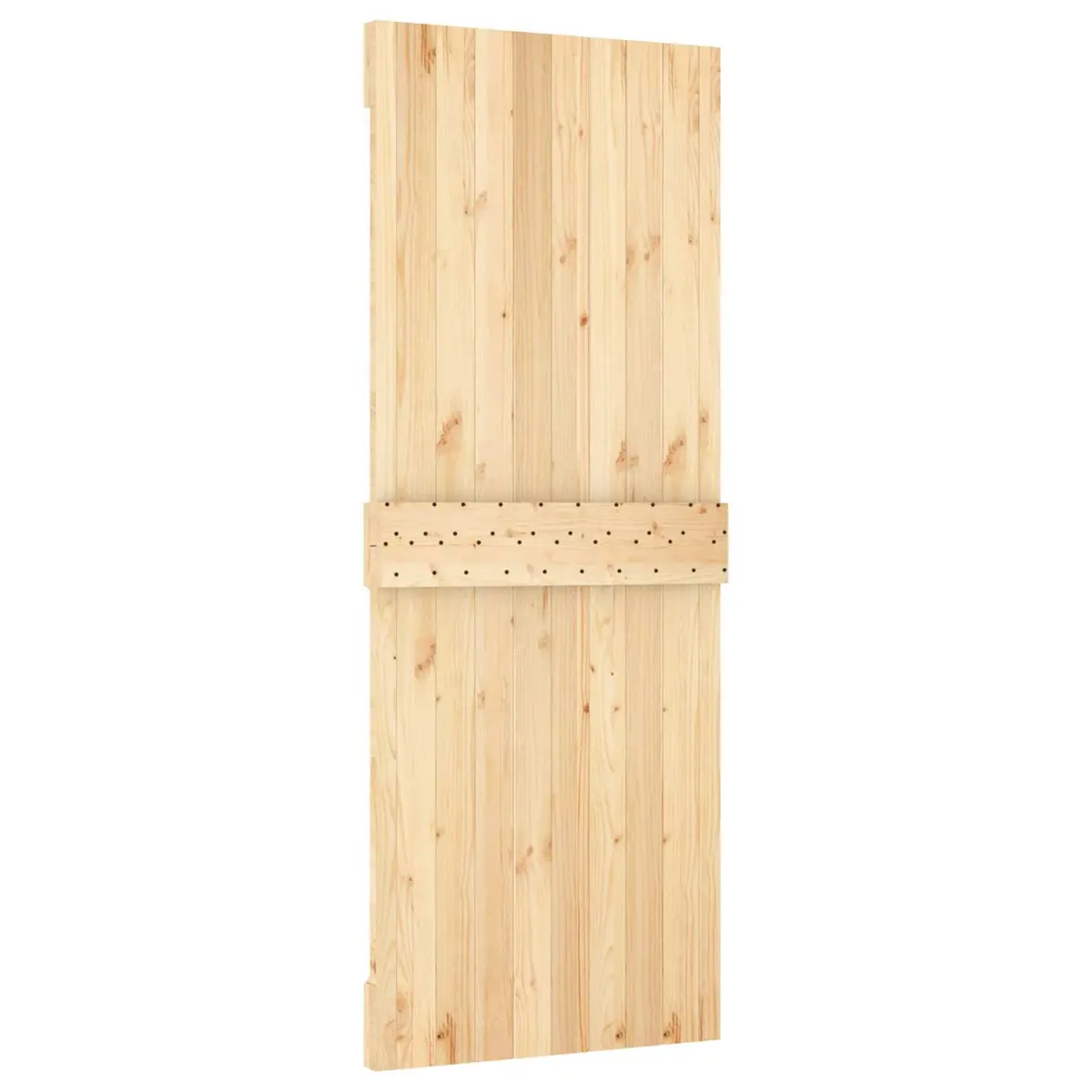 Sliding Door Solid Pine Wood Natural White Space-Saving 80x210cm
