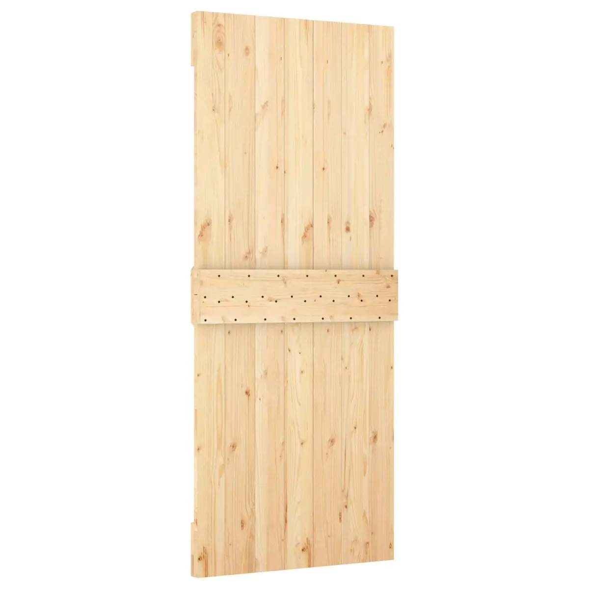 Room Divider Sliding Door Solid Pine Wood Natural Black 85x210cm
