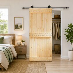 Friendly Sliding Door 90 x 210 cm in Pine Wood