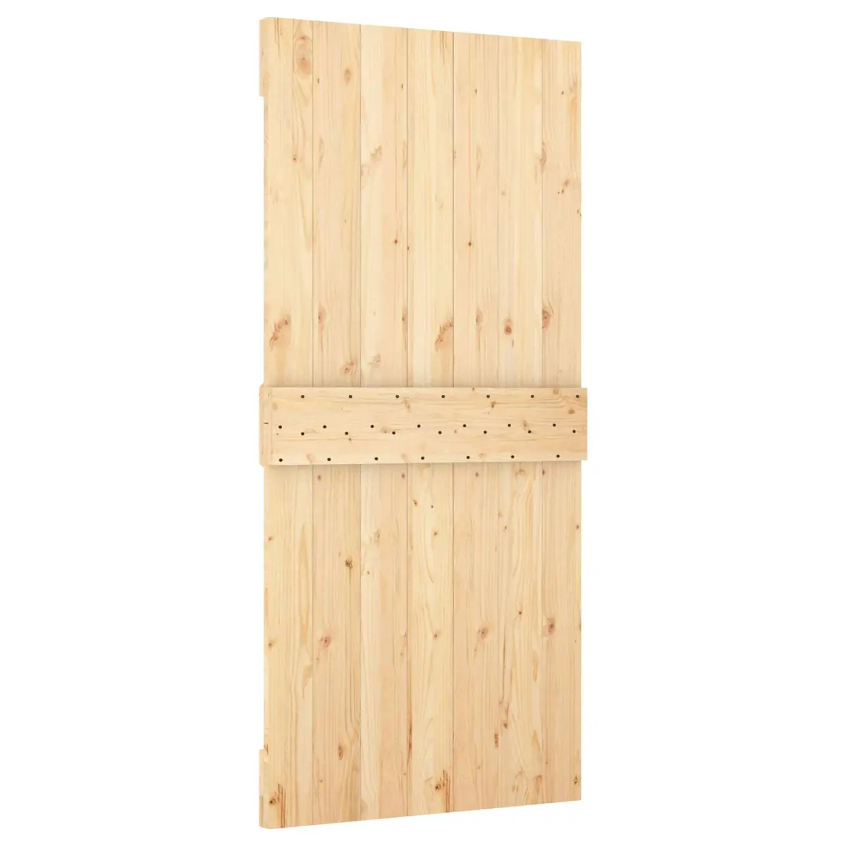 Pine Wood Sliding Door Natural White Modern Room Divider Space Saving 90x210cm