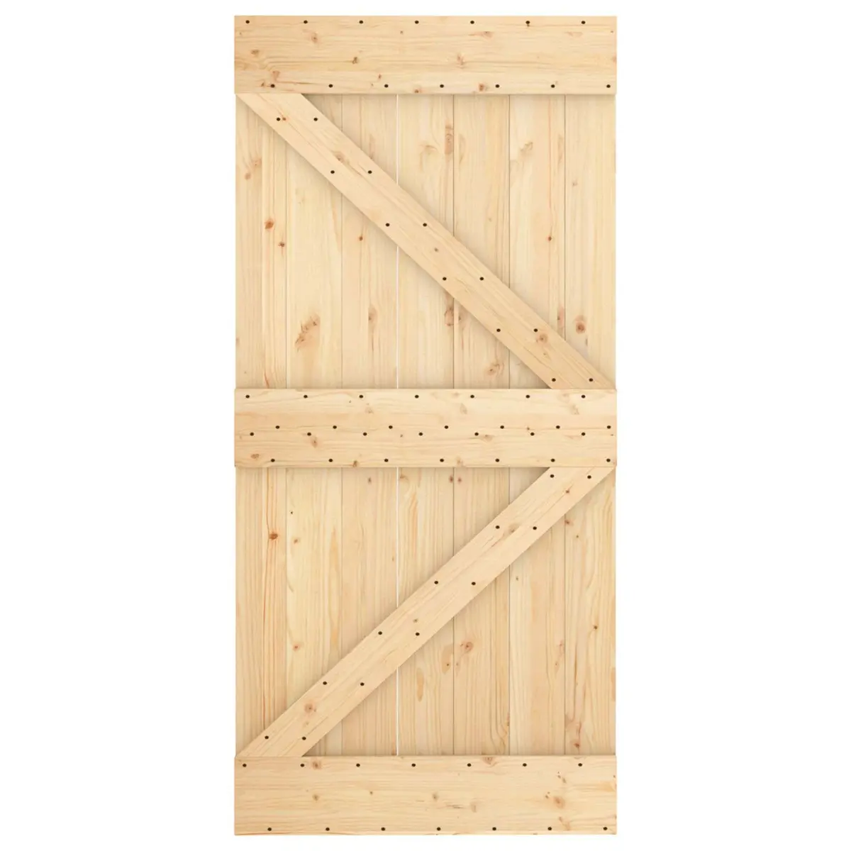 Sliding Door Solid Pine Wood Natural White Modern Room Divider 100 x 210 cm