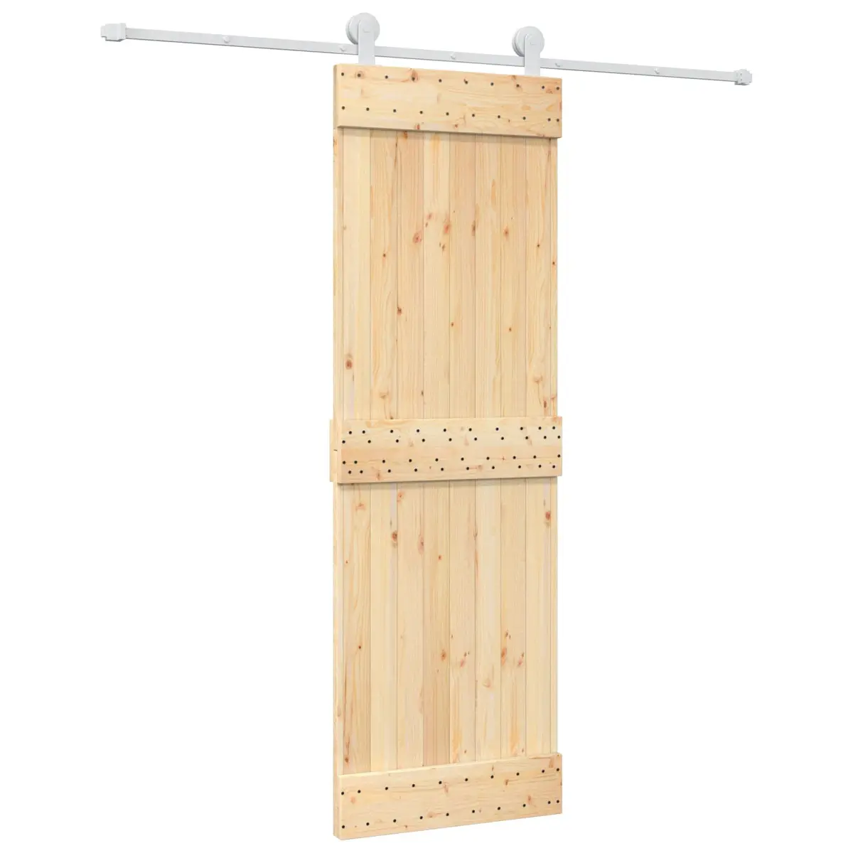 Sliding Door Natural White Solid Pine Wood 70 x 210 cm Modern Room Divider