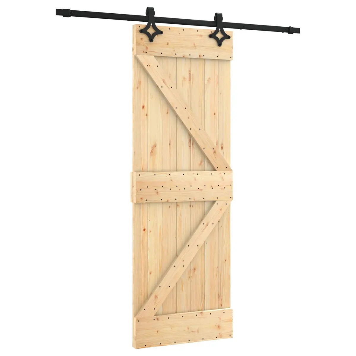 Sliding Door 70x210cm Natural Solid Pine Wood Modern Interior Space-Saving