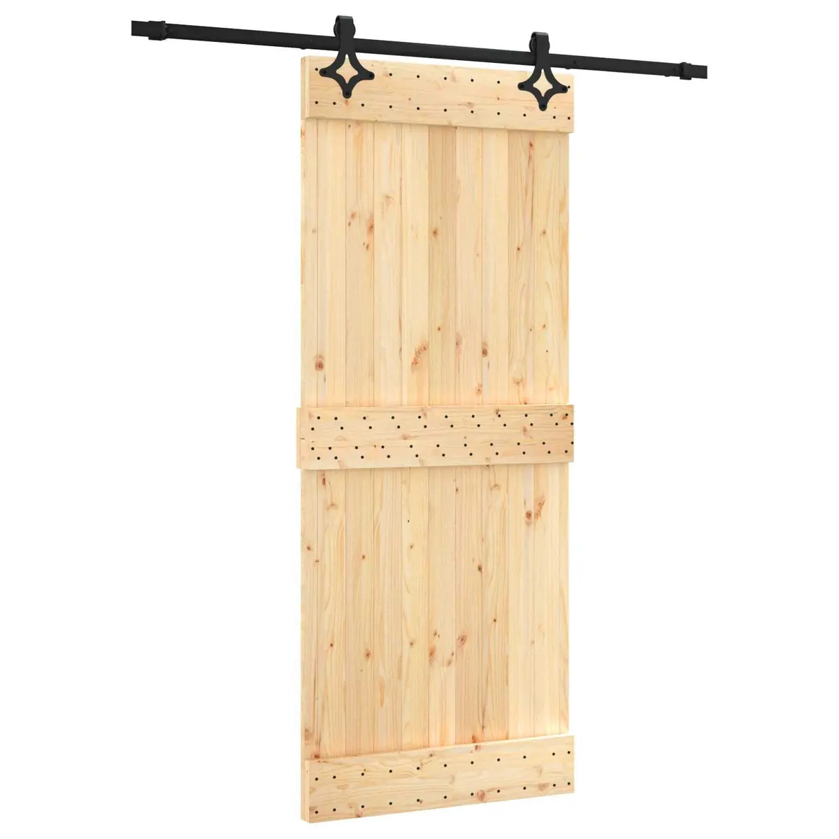 Solid Pine Wood Sliding Door Modern Space-Saving Room Divider 85 x 210 cm