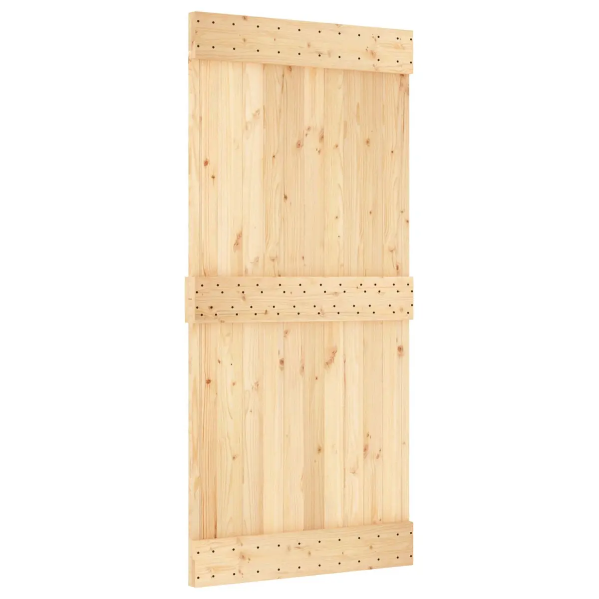 Sliding Door Solid Pine Wood Natural Brown 95 x 210 cm Modern Interior