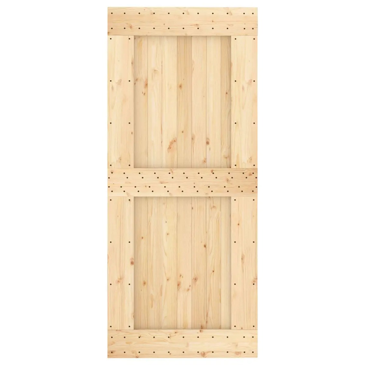 Sliding Door Solid Pine Wood Natural Brown 90 x 210 cm