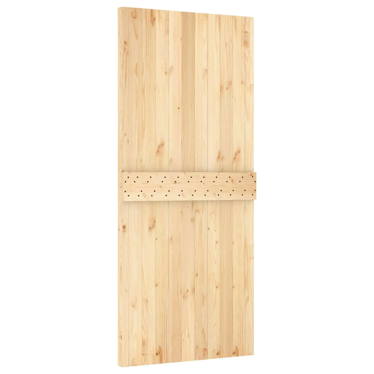 Sliding Door Solid Pine Wood Natural Brown 90 x 210 cm