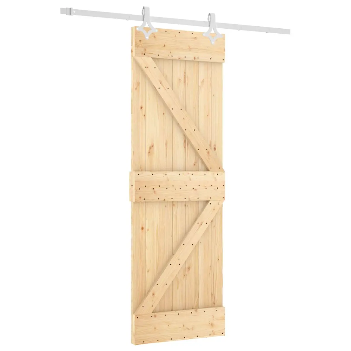 Sliding Door Solid Pine Wood Natural White 70x210cm Modern Interior Room Divider
