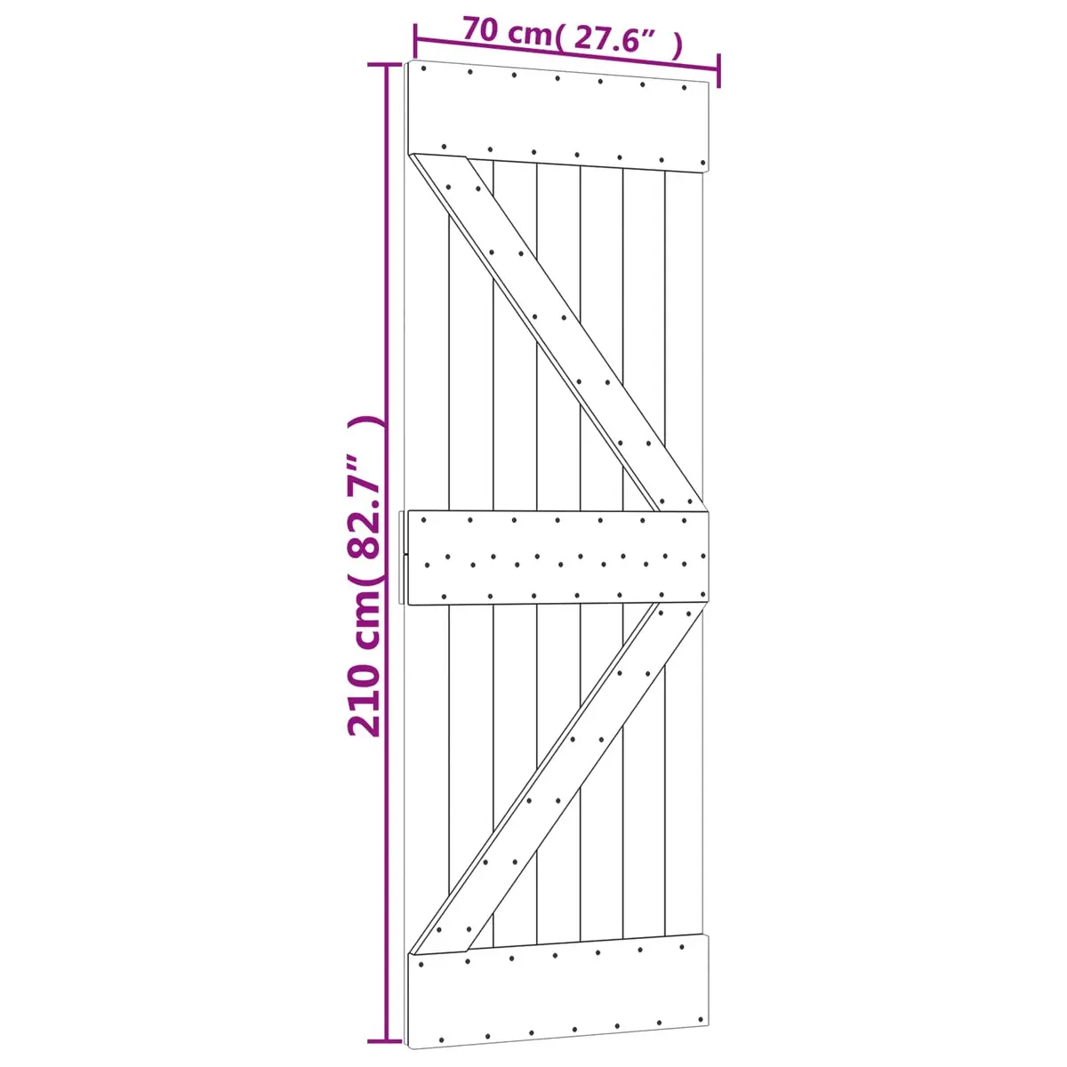 Sliding Door Solid Pine Wood Natural White 70x210cm Modern Interior Room Divider
