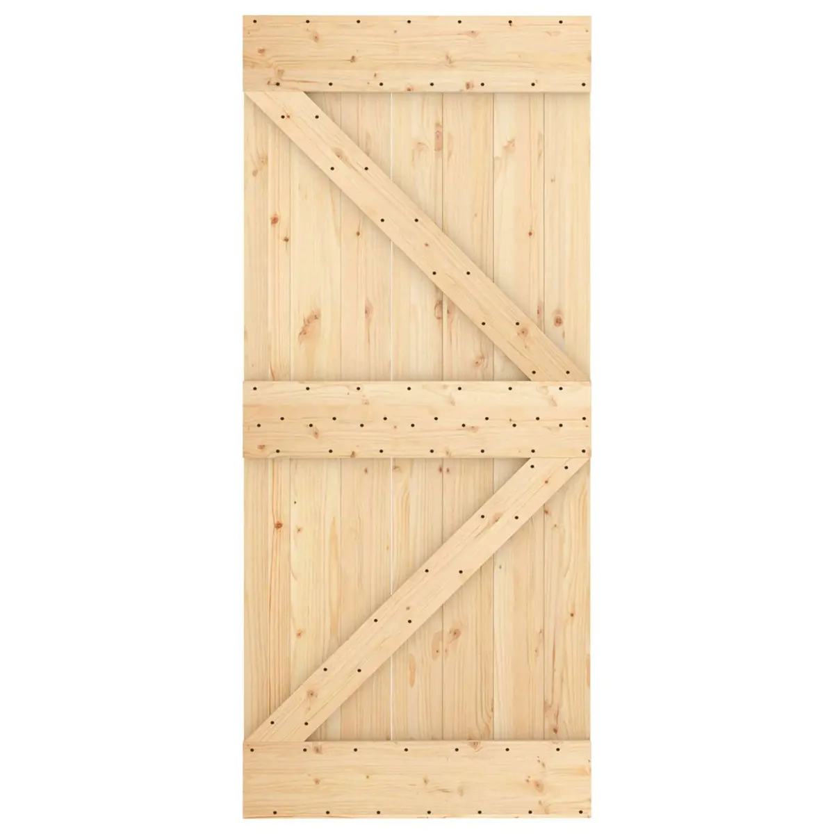 Solid Pine Wood Sliding Door 90 x 210 cm Natural White