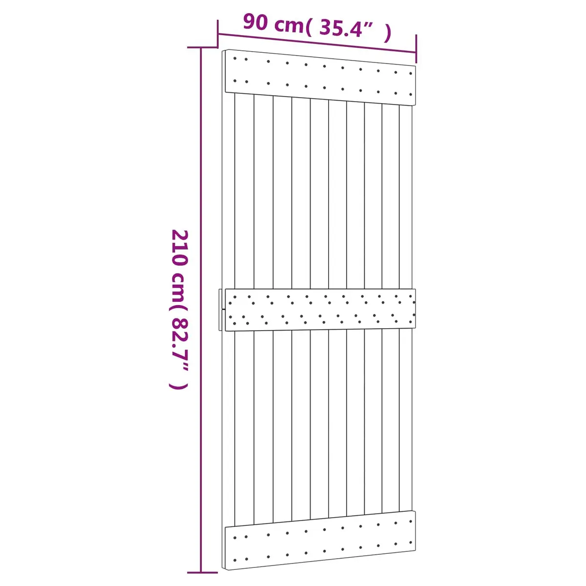 Room Divider Sliding Door Natural White Solid Pine Wood 90x210cm