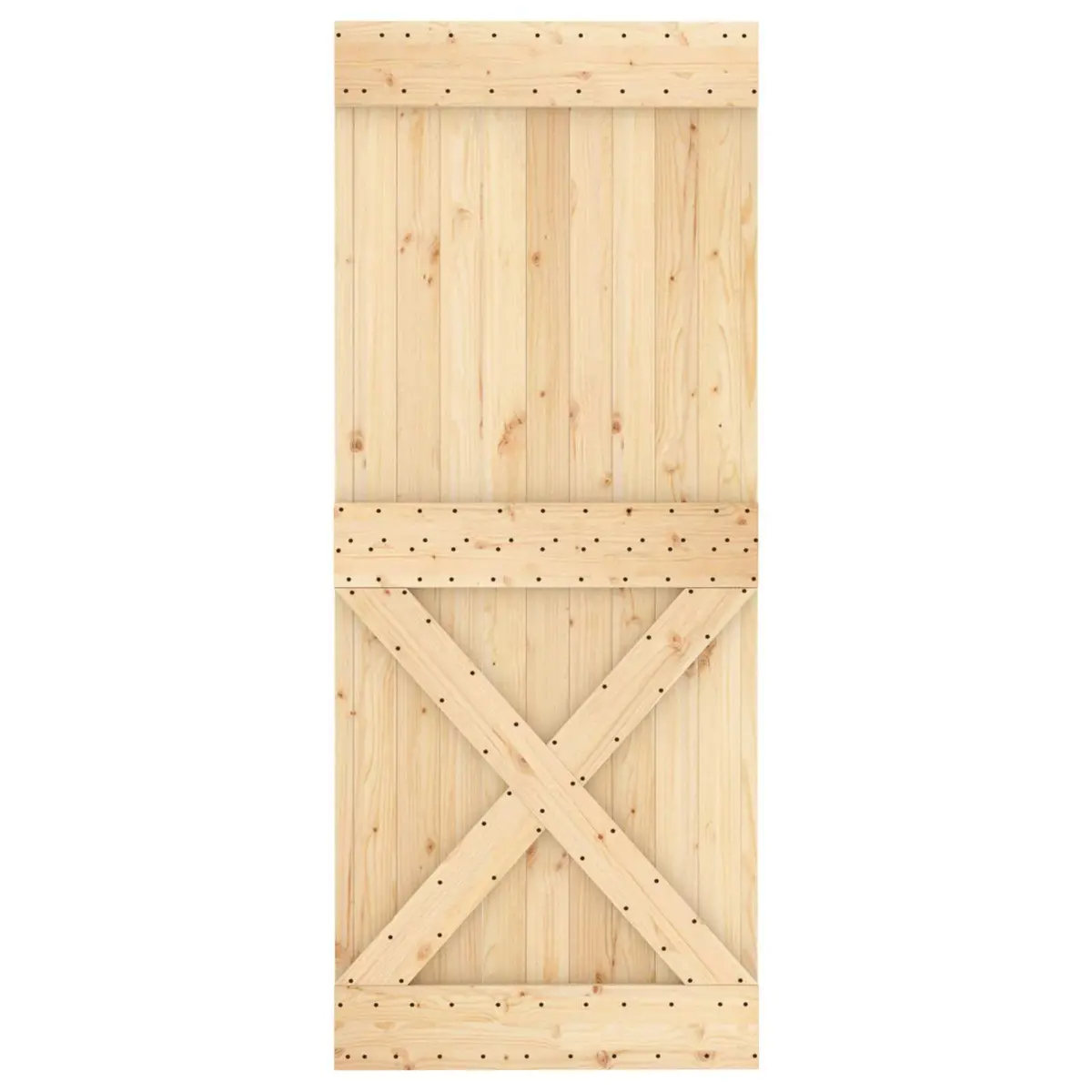 Sliding Door Solid Pine Wood Natural Modern Space-Saving Minimalist Design