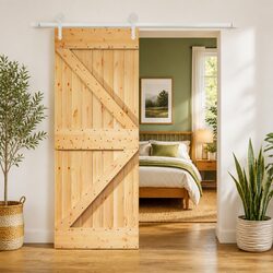 Your Ideal Sliding Door: Natural Pine Wood Style