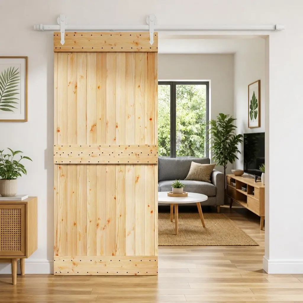Sliding Door Modern Room Divider 90 x 210 cm Space Saver Interior Partition