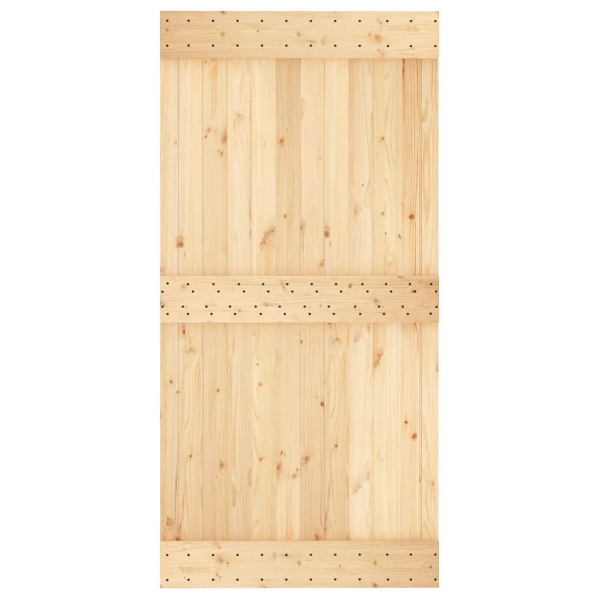 Sliding Door Solid Pine Wood Natural White 100 x 210 cm Modern Space-Saving