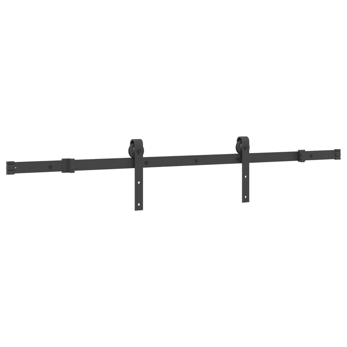 Sliding Door Natural Pine Wood Black Steel Track Space Saving 85 cm x 210 cm