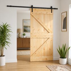 Sliding Door 90 x 210 cm Modern Room Divider Space-Saving Interior Door Gliding
