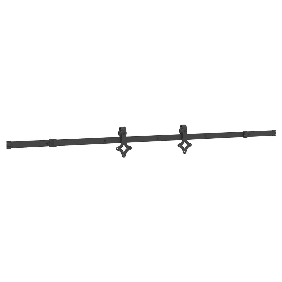 Sliding Door 80x210cm Natural Pine Wood Black Steel Track Modern Room Divider