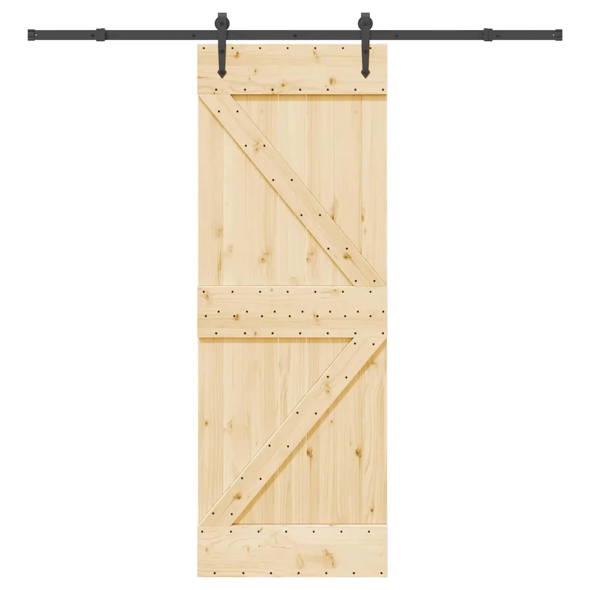 Room Divider Sliding Door Pine Wood Brown 70x210cm