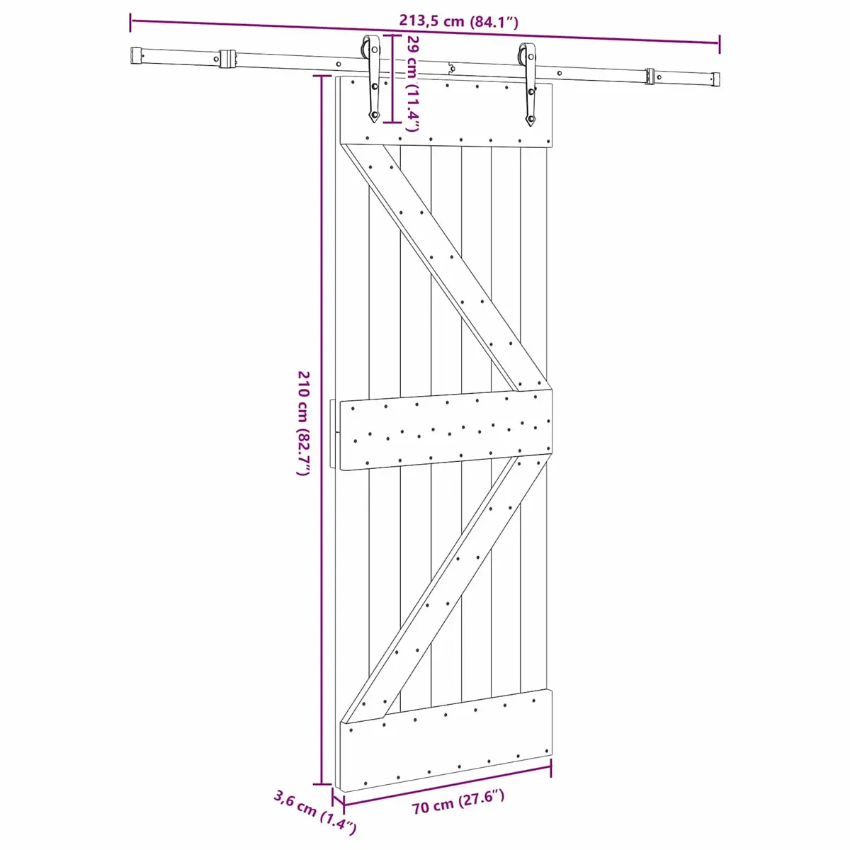 Room Divider Sliding Door Pine Wood Brown 70x210cm