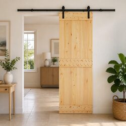 Your Perfect Sliding Door: Pine Wood & Steel Track