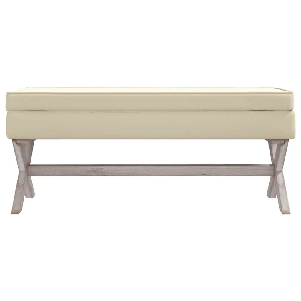 Storage Stool Bench 110x45x49cm Linen Seat Entryway Footrest Storage Box Beige