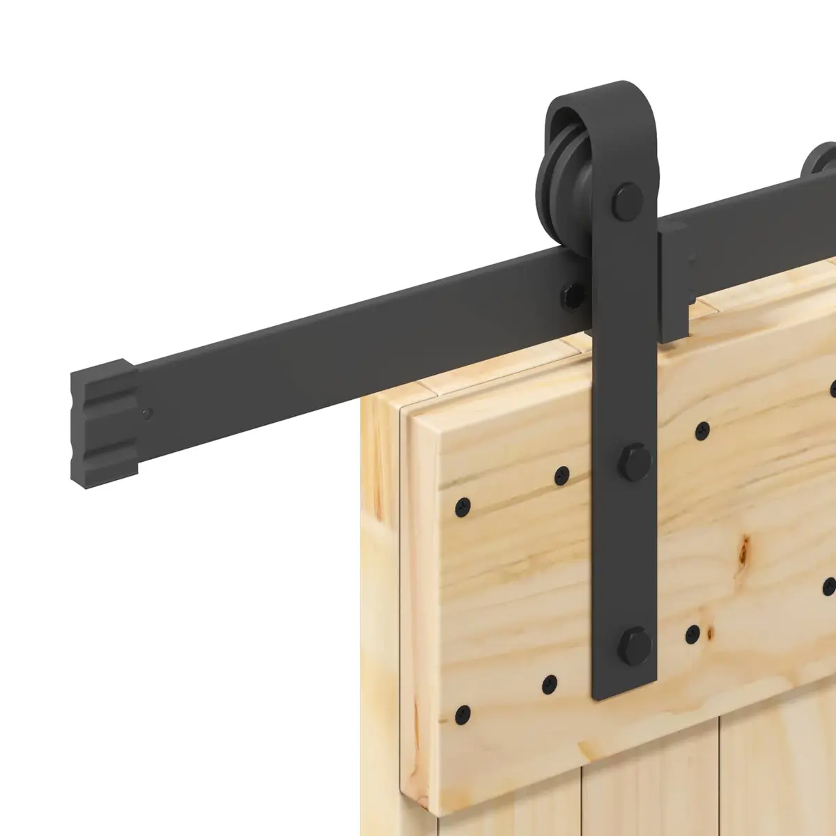 Sliding Door Modern Design Space Saving Interior Doorway Natural Wood Black