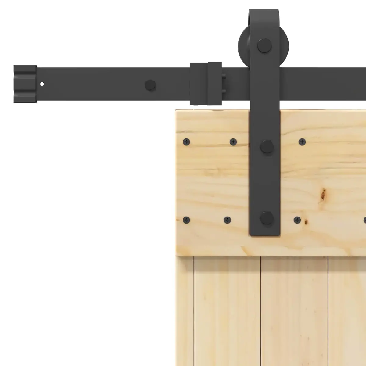 Sliding Door Modern Design Space Saving Interior Doorway Natural Wood Black