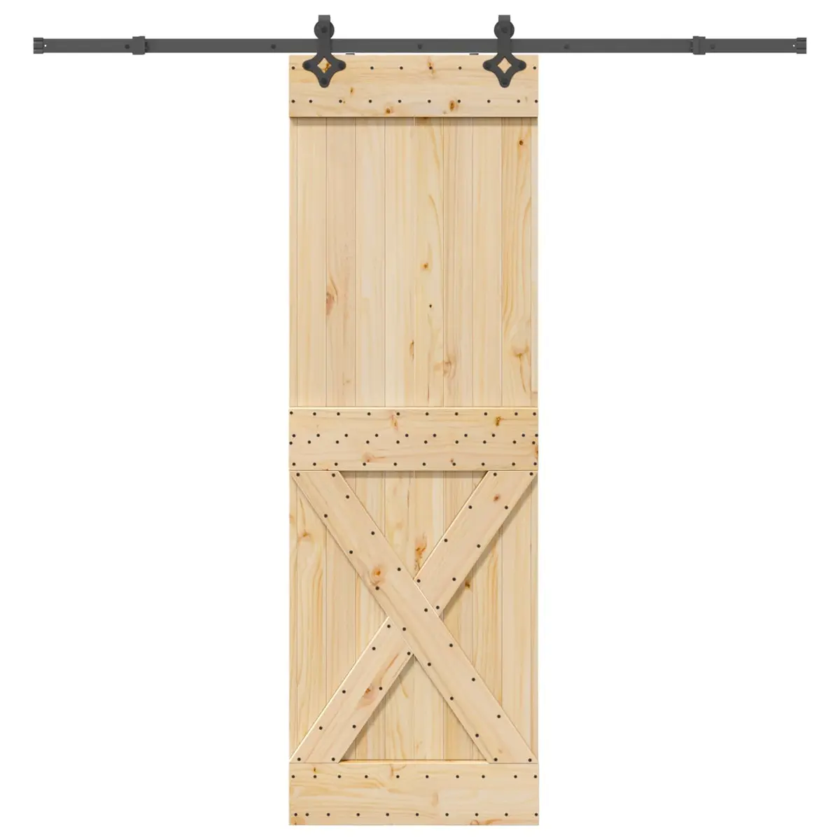 70x210cm Sliding Door in Pine & Steel