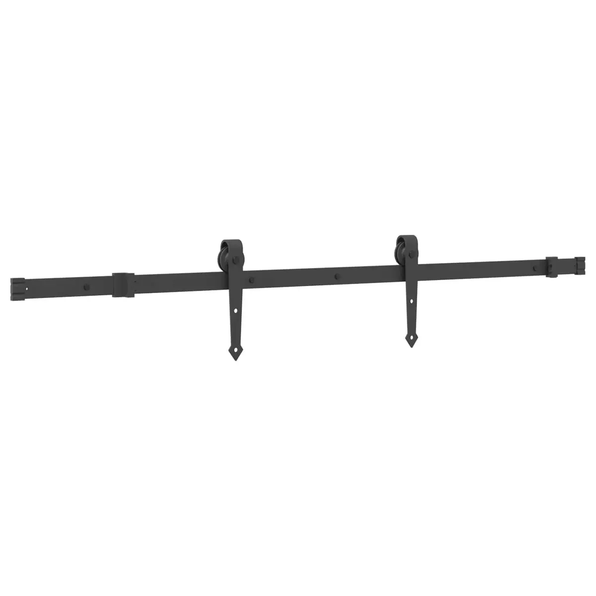 Sliding Door Natural Pine Wood Black Track Modern Room Divider 80 cm x 210 cm