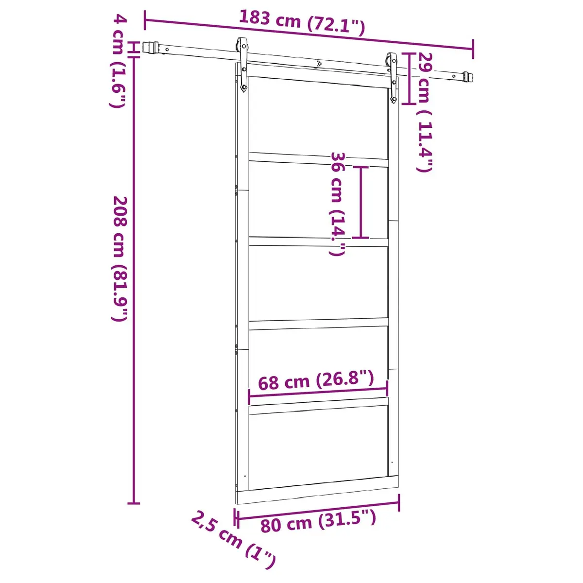 Sliding Door Solid Pine Wood Natural Brown 80 x 208 cm