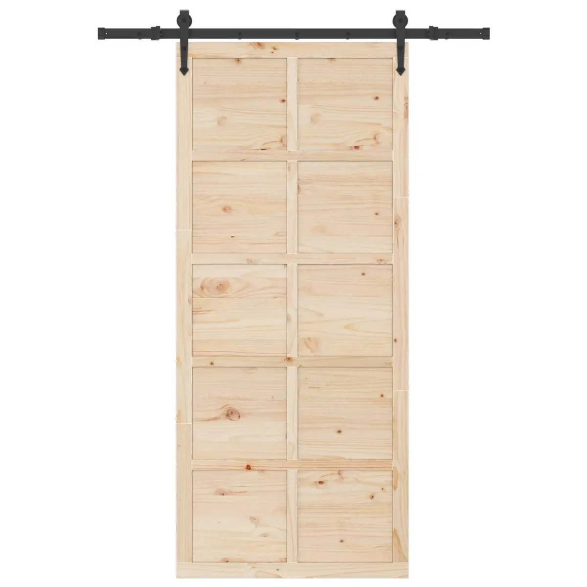 Sliding Door Natural Solid Pine Wood 80 x 208 cm Modern Interior Room Divider