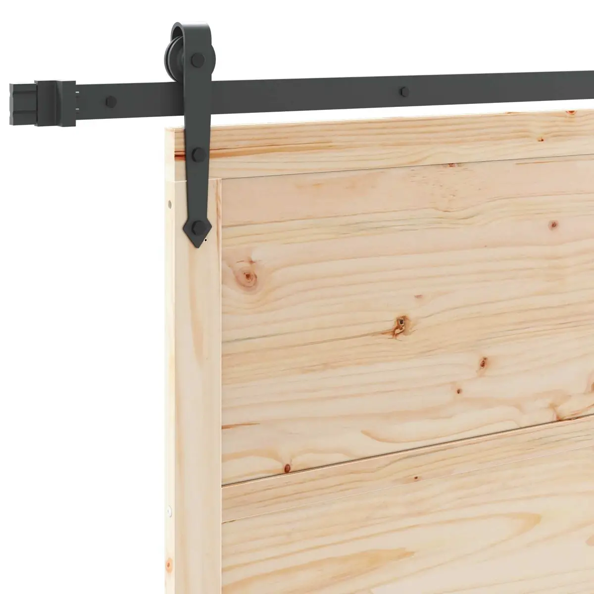 Sliding Door Solid Pine Wood Space-Saving 80 x 208 cm