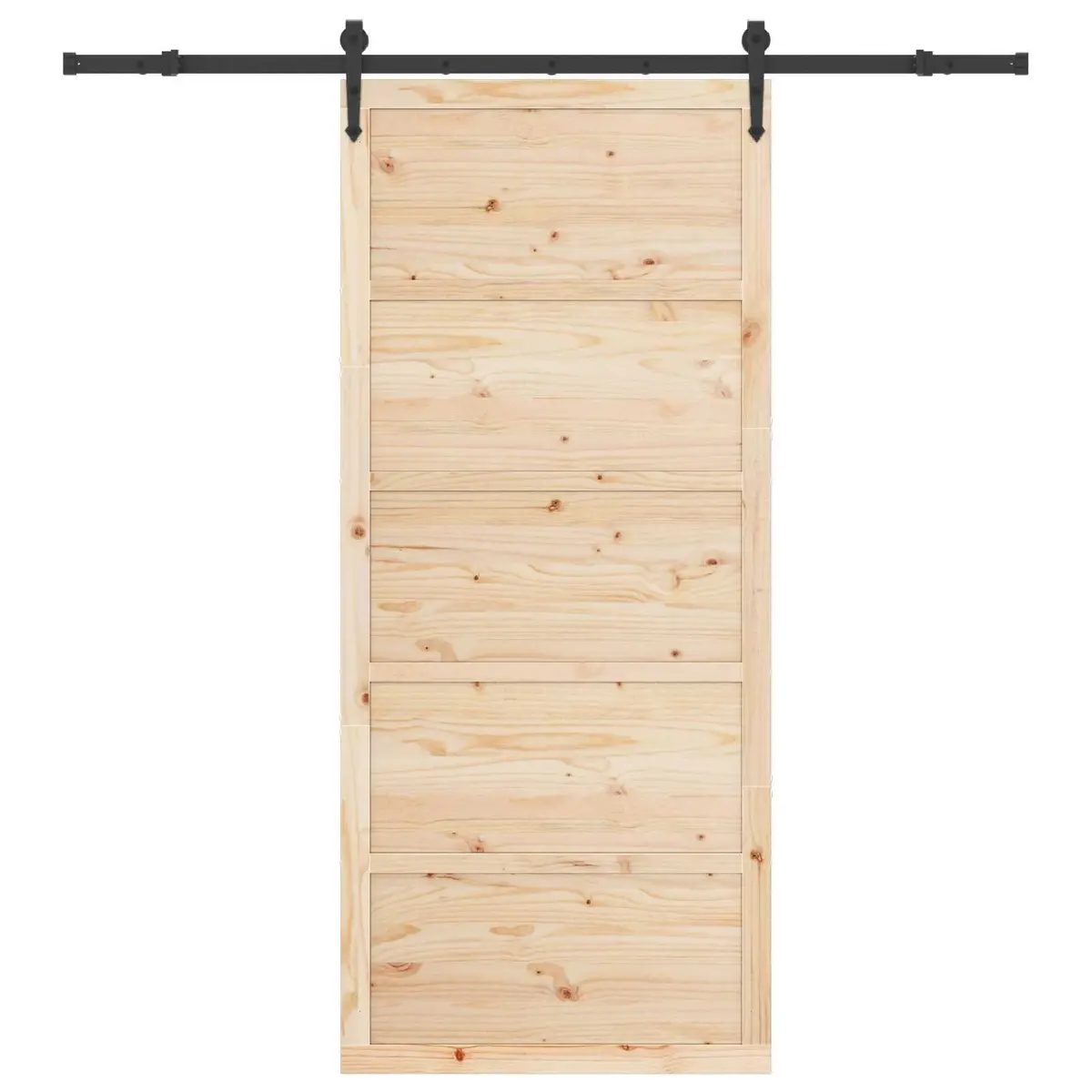 Sliding Door Solid Pine Wood Natural 100 x 208 cm Interior Room Divider